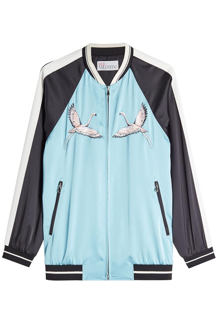 R.e.d. Valentino R.e.d. Valentino Printed Crepe Bomber Jacket