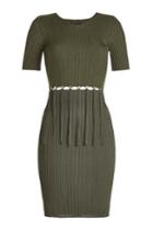 Alexander Wang Alexander Wang Ribbed Dress With Cut-out Detail And Embellishment