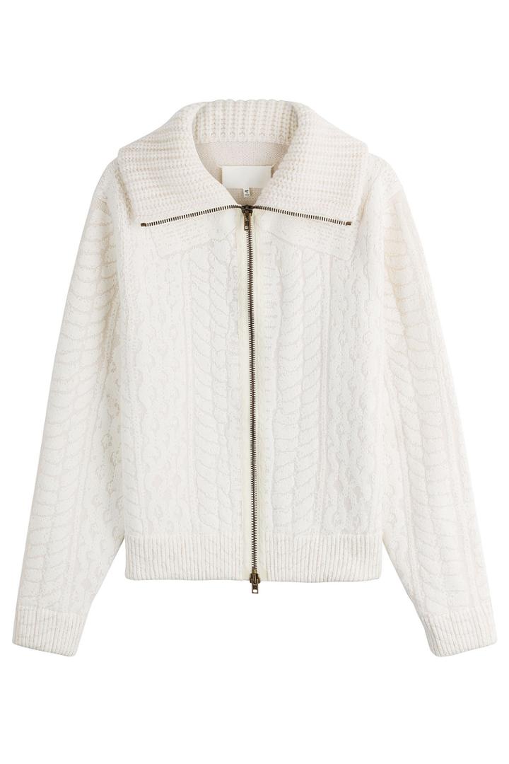 Maison Margiela Maison Margiela Wool Chunky Knit Zip Front Cardigan