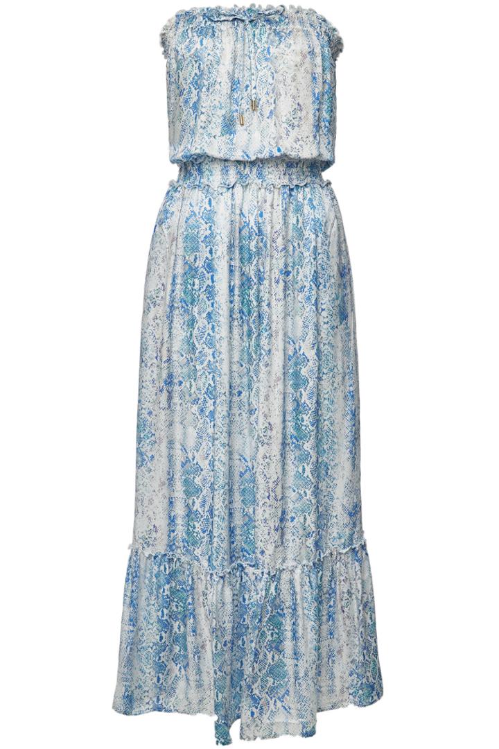 Melissa Odabash Melissa Odabash Rachel Snake Print Bandeau Maxi Dress With Silk