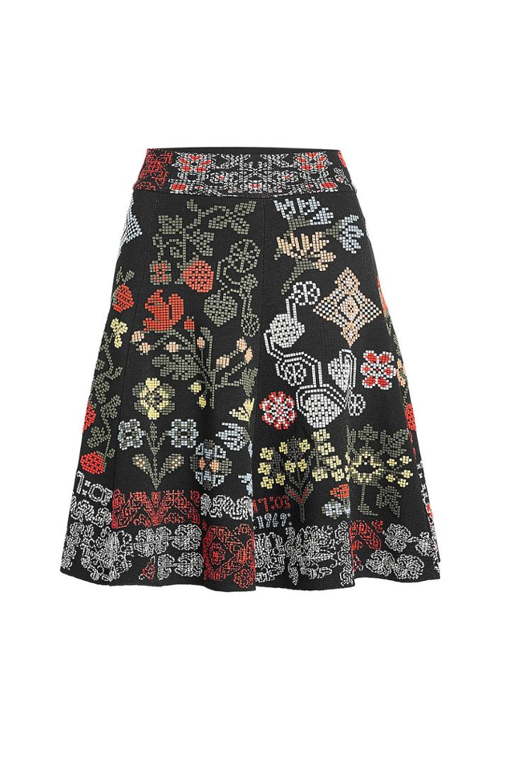 Alexander Mcqueen Alexander Mcqueen Jacquard Skirt With Silk