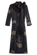 Marc Jacobs Marc Jacobs Printed Silk Dress With Lace