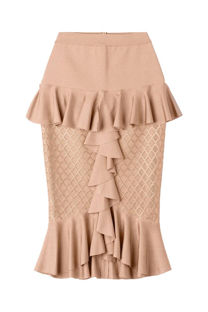Balmain Balmain Knit Skirt With Ruffles