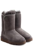 Brunello Cucinelli Brunello Cucinelli Fur-lined Sueded Boots - Grey