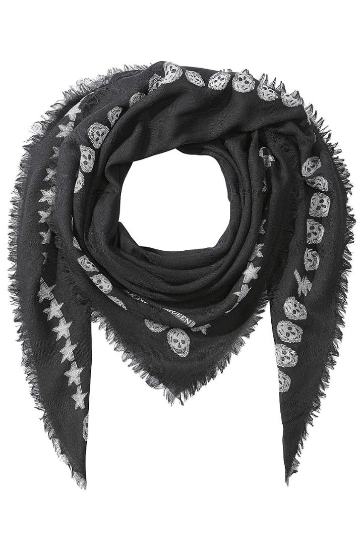 Alexander Mcqueen Alexander Mcqueen Printed Wool Scarf With Silk