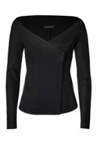 Donna Karan Donna Karan Leather Trimmed Jacket In Black