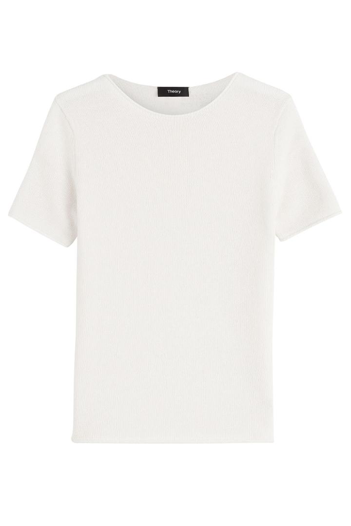 Theory Theory Short Sleeve Cashmere Top - White