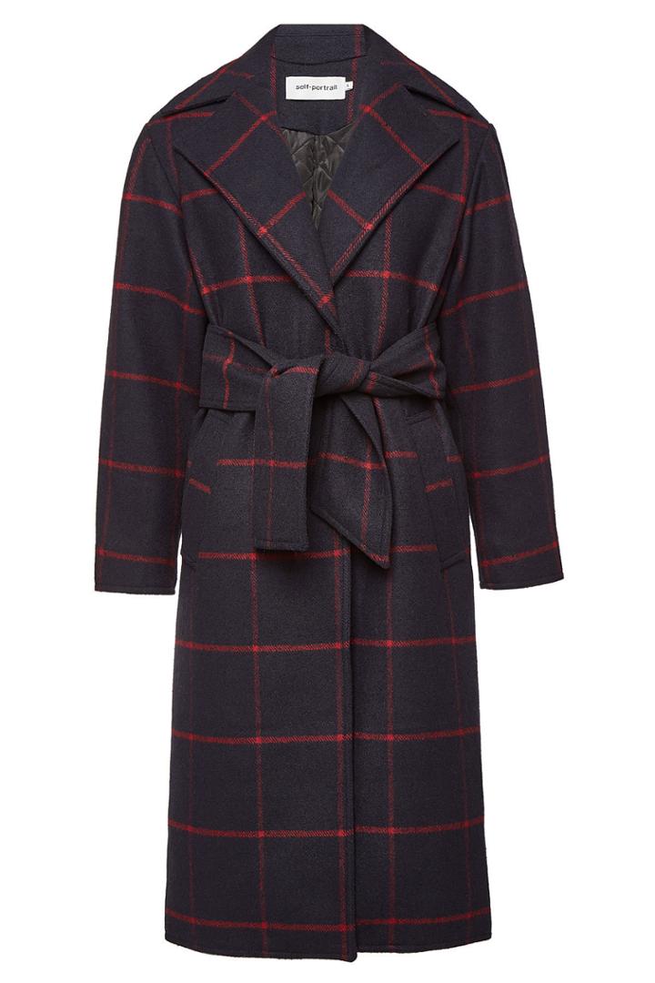 Self-portrait Self-portrait Printed Coat With Wool