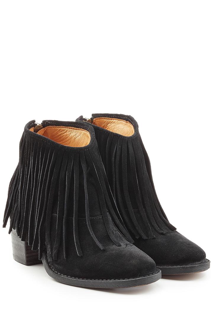 Fiorentini & Baker Fiorentini & Baker Ramones Fringed Suede Ankle Boots - Black