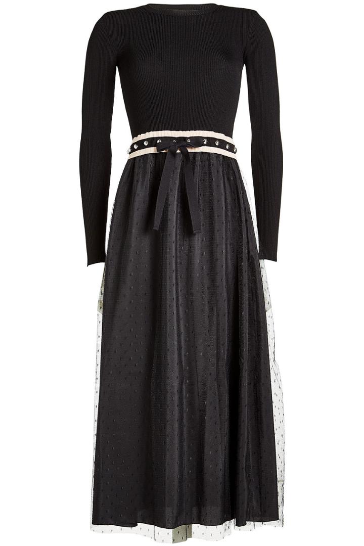 Red Valentino Red Valentino Dress With Knit Top And Tulle Skirt