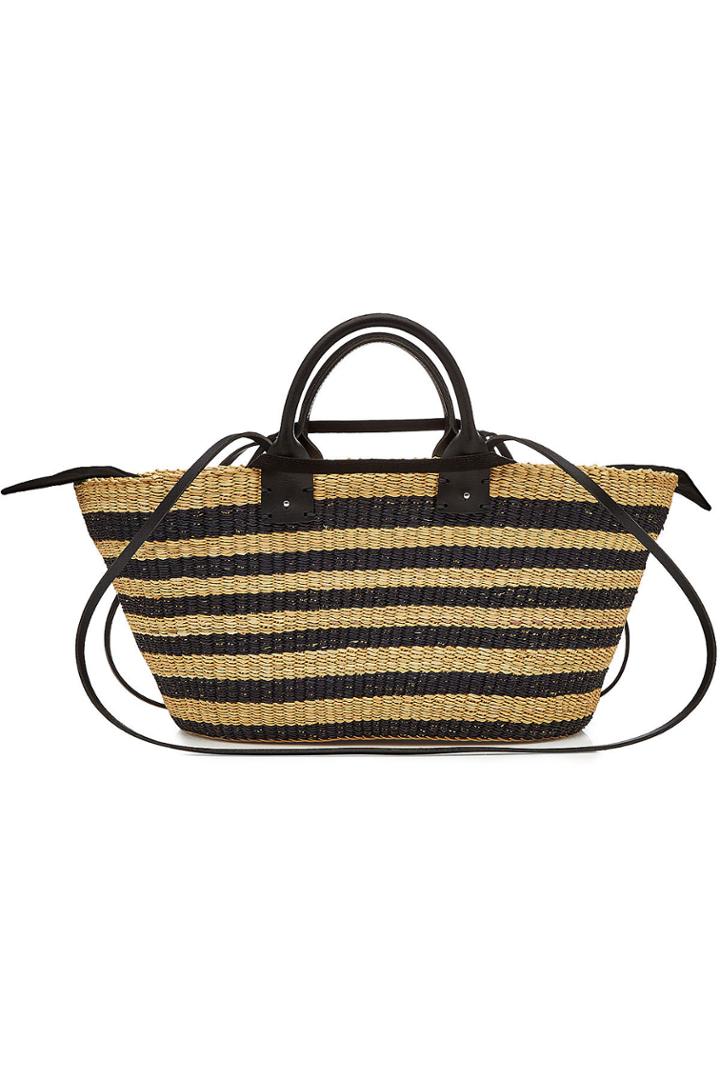 Muuñ Muuñ Paul Straw Tote With Leather