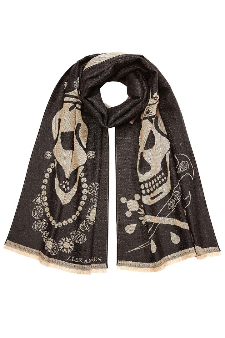 Alexander Mcqueen Alexander Mcqueen Printed Wool Scarf - Multicolored