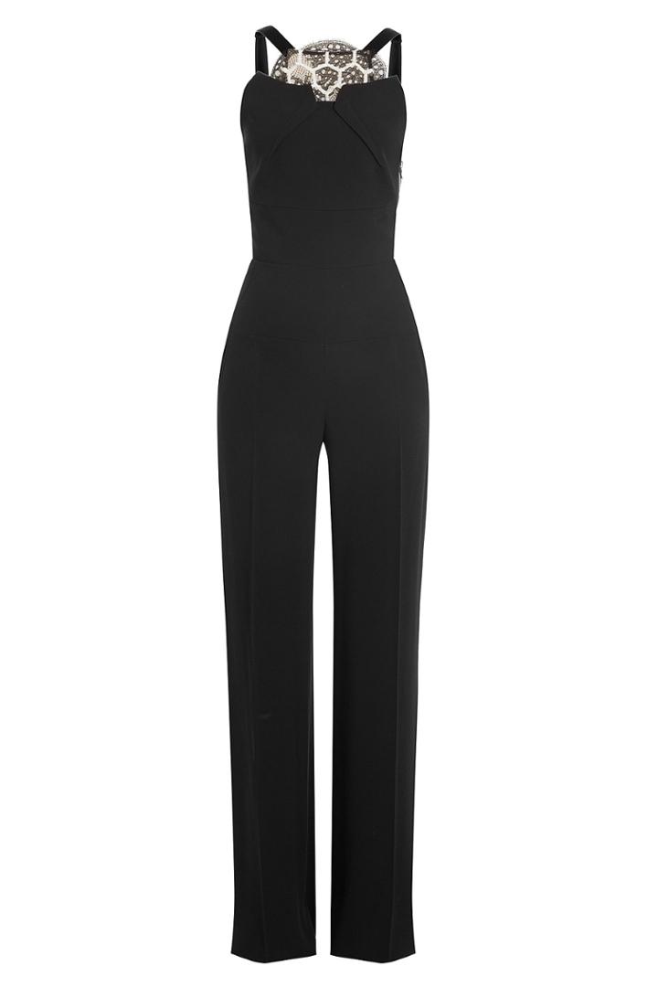 Roland Mouret Roland Mouret Jumpsuit With Lace And Cut-out Back - Black