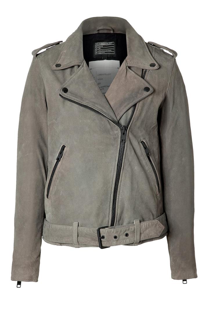 Current/elliott Current/elliott Sueded Leather Prospect Biker Jacket - Green