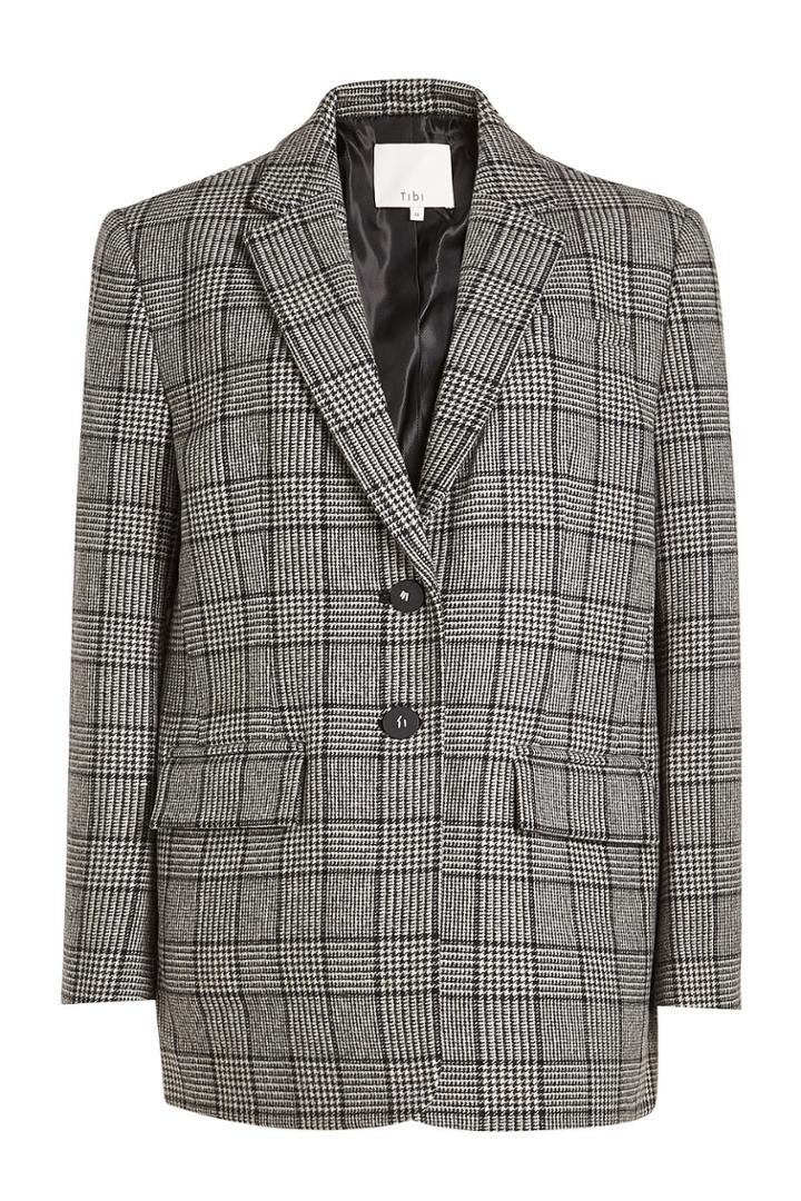 Tibi Tibi Oversized Printed Blazer With Wool