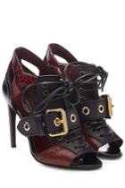 Burberry Burberry Leather And Snakeskin Laced Sandals