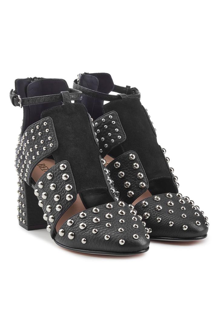 Red V Red (v) Embellished Leather Ankle Boots