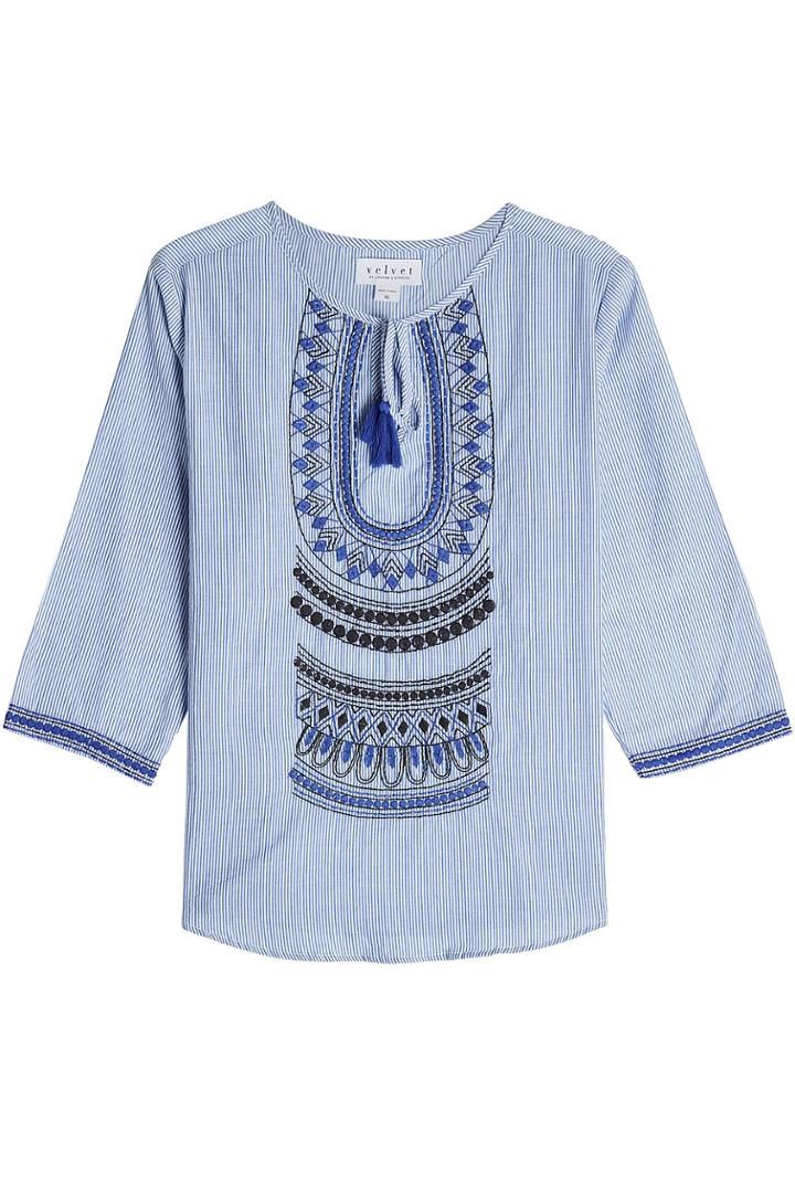 Velvet Velvet Mallory Cotton Blouse With Embroidery