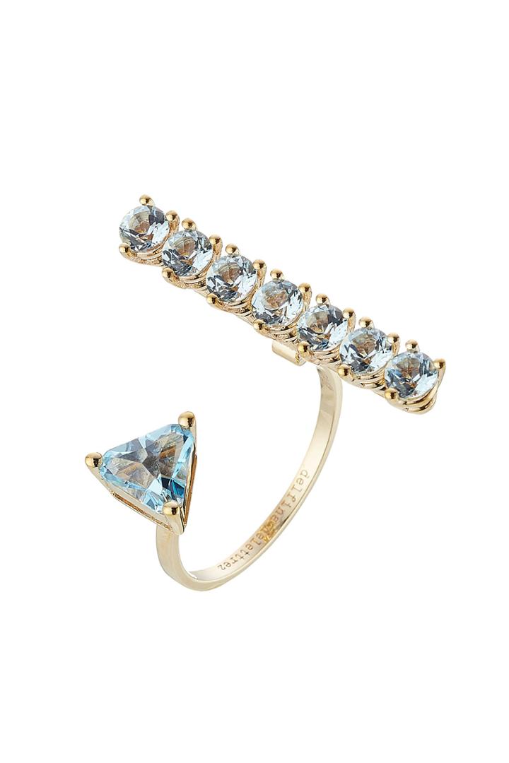 Delfina Delettrez Delfina Delettrez 9kt Yellow Gold Ring With Topaz - Blue