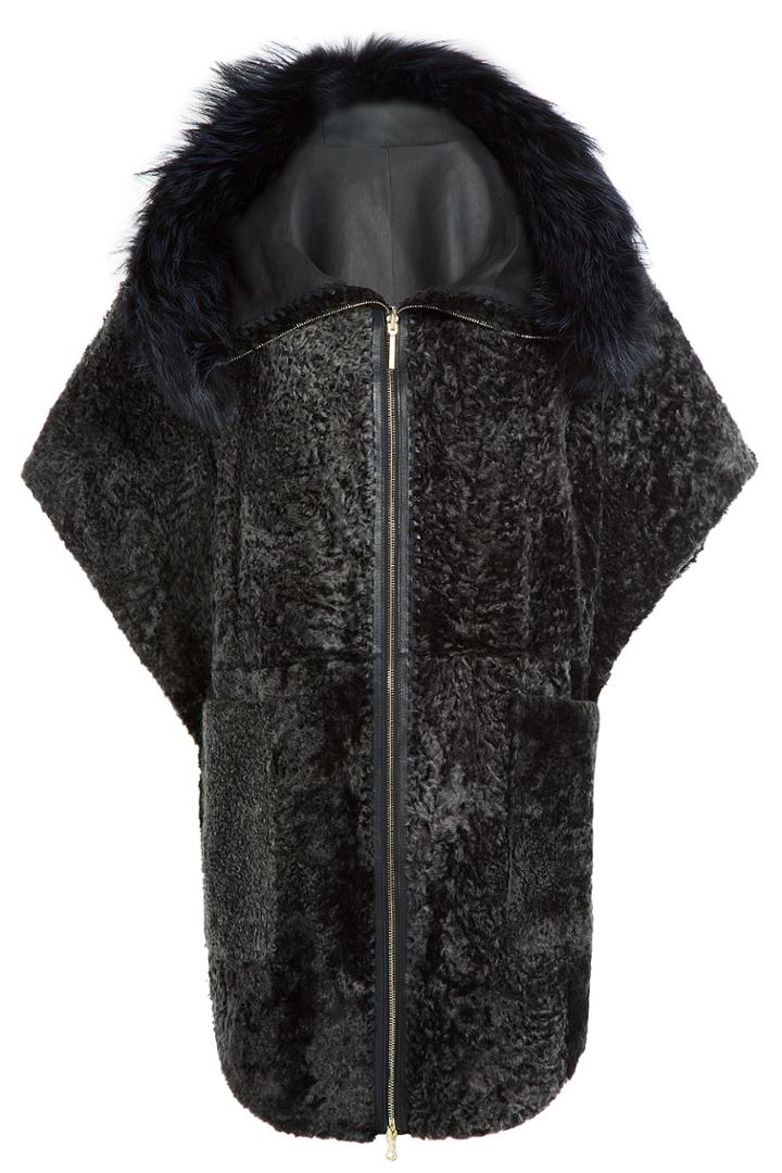 Yves Salomon Yves Salomon Merino And Fox Fur Coat With Leather - Grey
