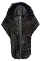 Yves Salomon Yves Salomon Merino And Fox Fur Coat With Leather - Grey
