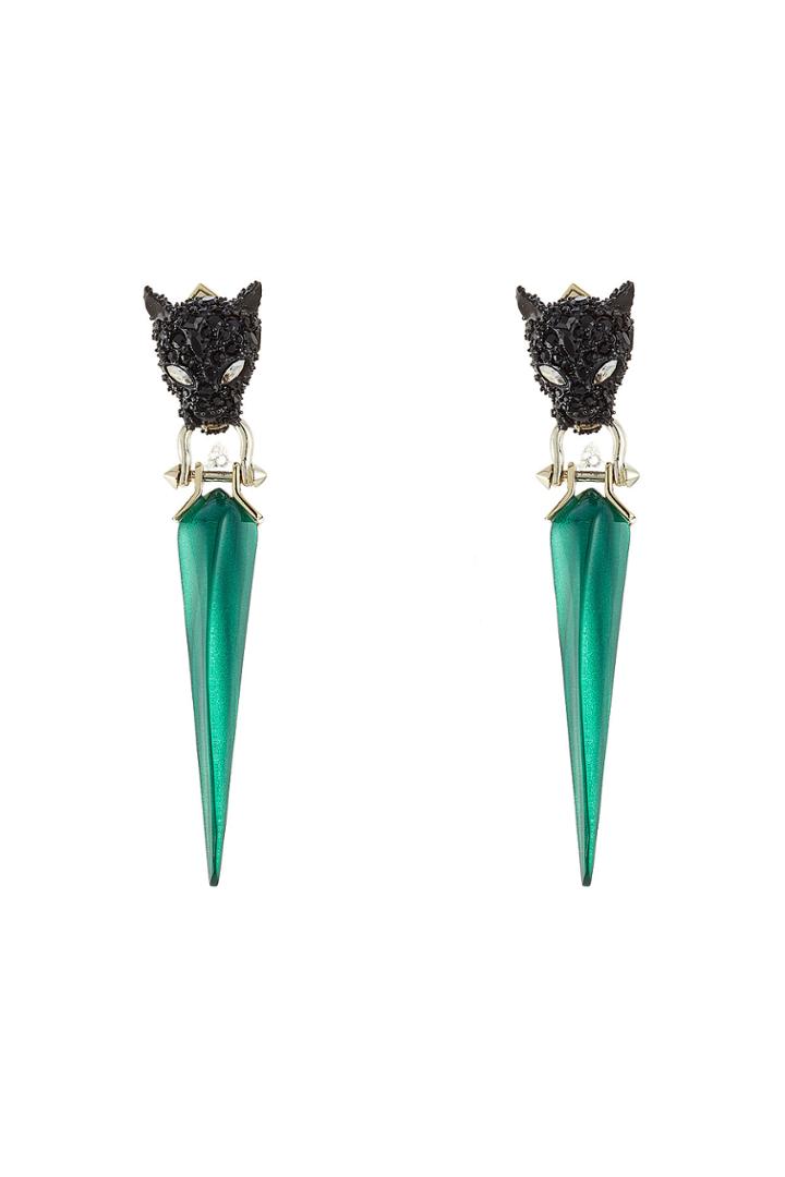 Alexis Bittar Alexis Bittar Crystal Panther Drop Earrings - Green