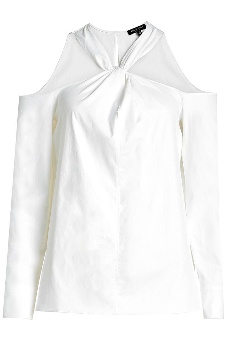 Rag & Bone Rag & Bone Cold-shoulder Top With Cotton