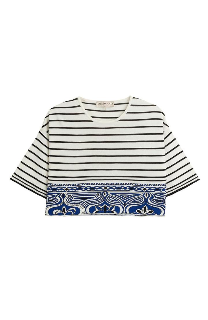 Emilio Pucci Intarsia Knit Cropped Top