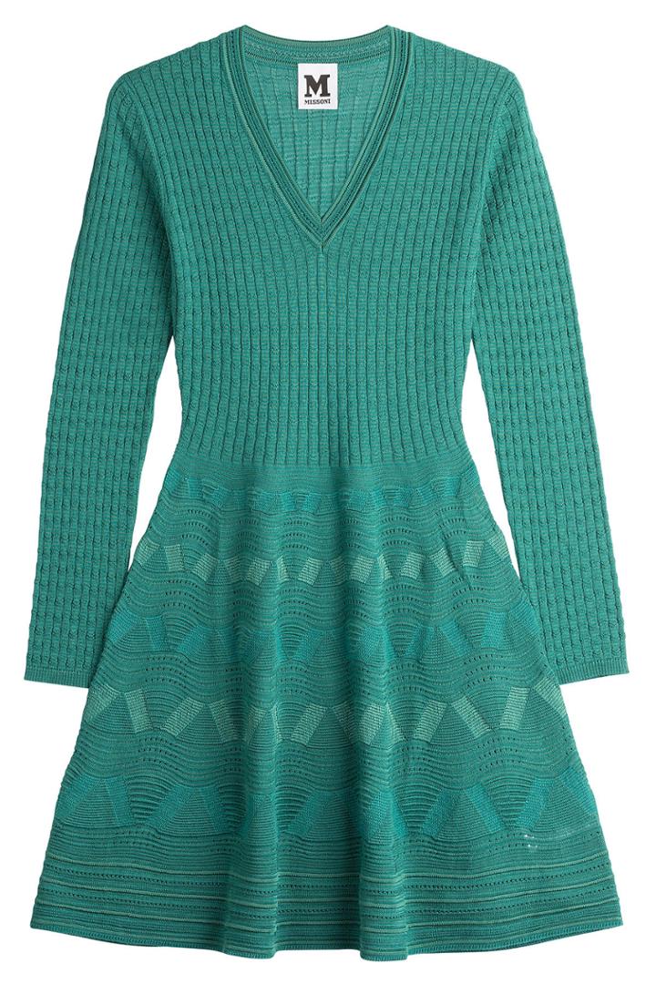 M Missoni M Missoni Knit Dress With Virgin Wool - Green