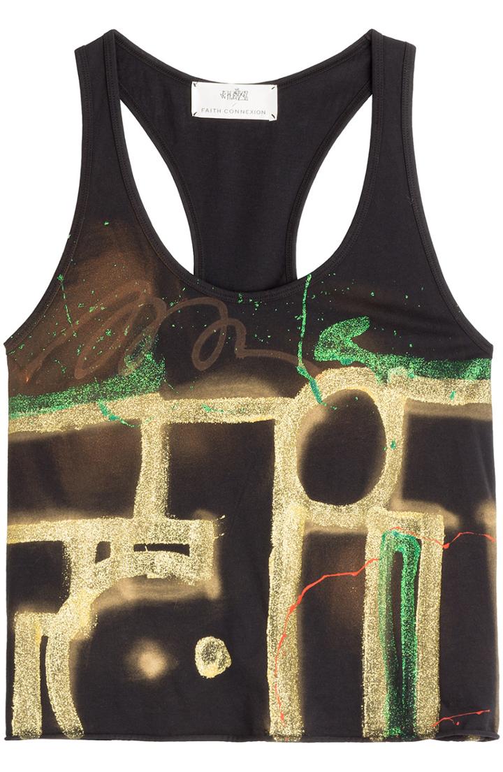 Faith Connexion Graffiti Print Cotton Tank