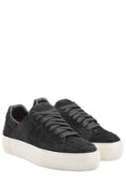 Helmut Lang Helmut Lang Textural Brushed Leather Platform Sneakers - Black