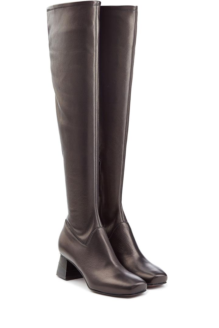 Lautre Chose Lautre Chose Leather Over-the-knee Boots - Black
