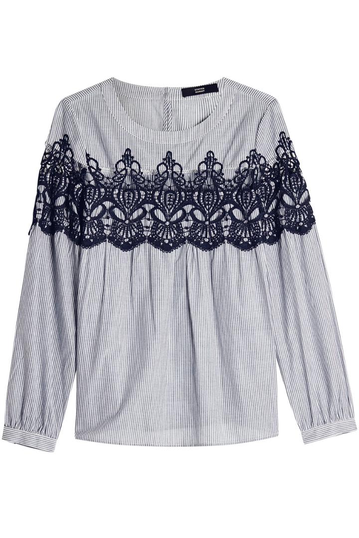 Steffen Schraut Steffen Schraut Striped Cotton Blouse With Embroidery