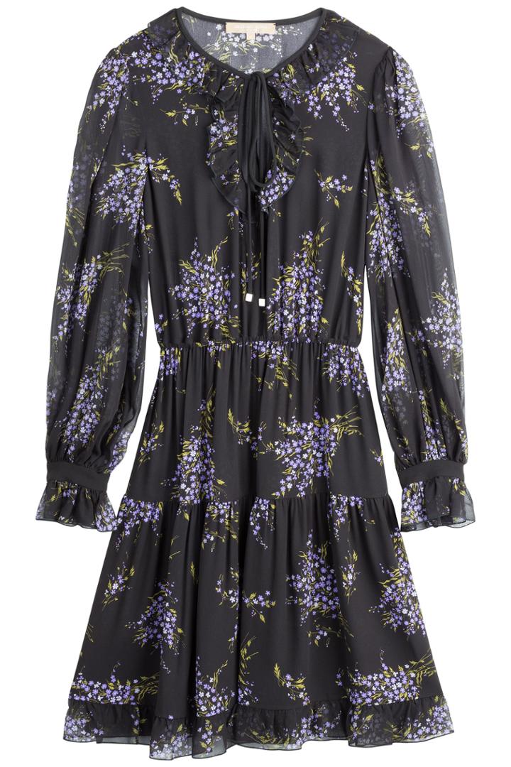 Michael Kors Collection Michael Kors Collection Silk Chiffon Printed Dress - Florals