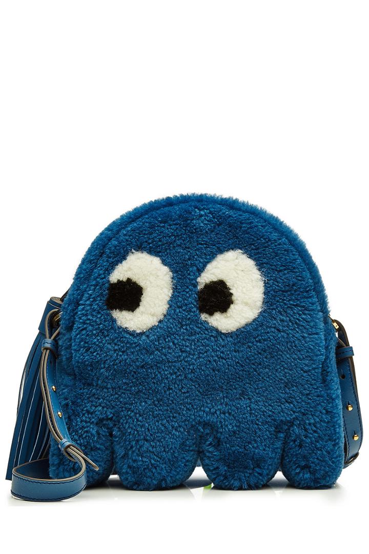 Anya Hindmarch Anya Hindmarch Ghost Shearling Shoulder Bag - Blue