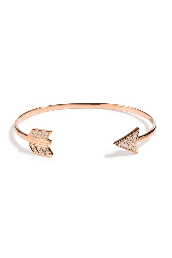 Anita Ko Anita Ko 18kt Rose Gold Arrow Cuff With Diamonds