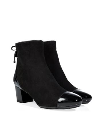 Hogan Suede/patent Cap Toe Ankle Boots