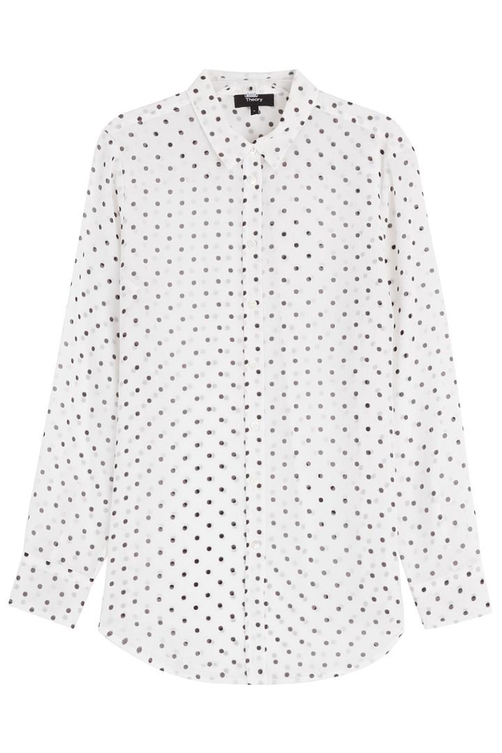 Theory Theory Printed Silk Blouse - Dots