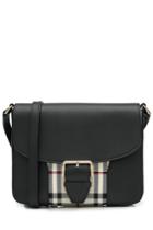 Burberry Shoes & Accessories Burberry Shoes & Accessories Leather Shoulder Bag With Check Print - Black