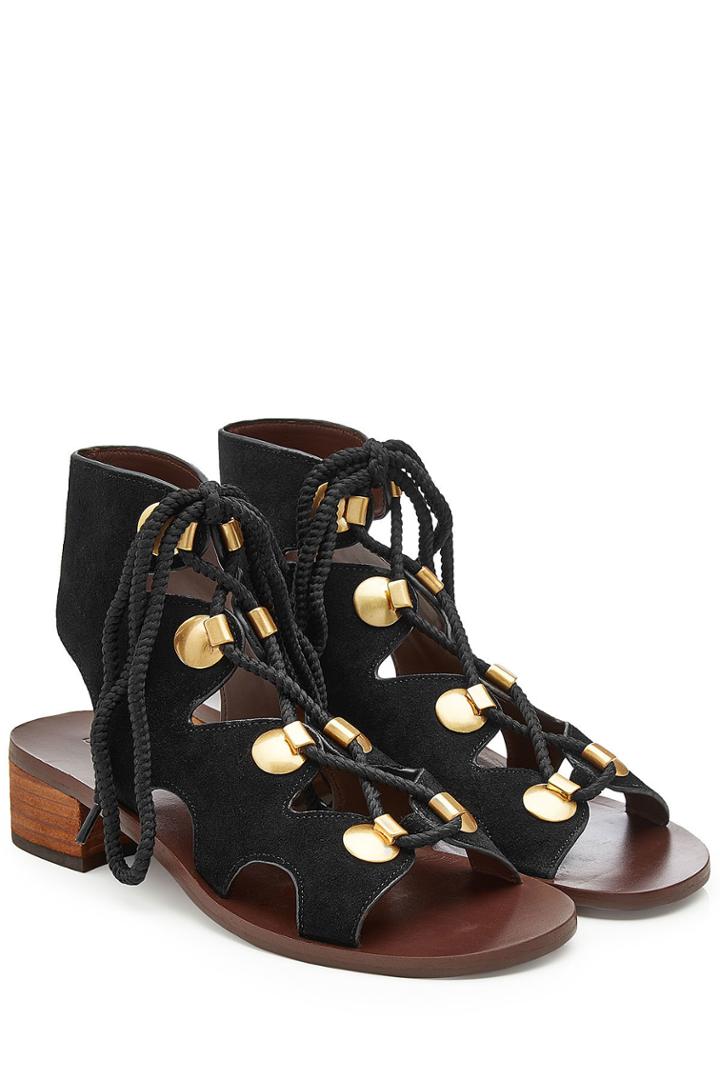 See By Chloé See By Chloé Suede Sandals With Cut-out Detail