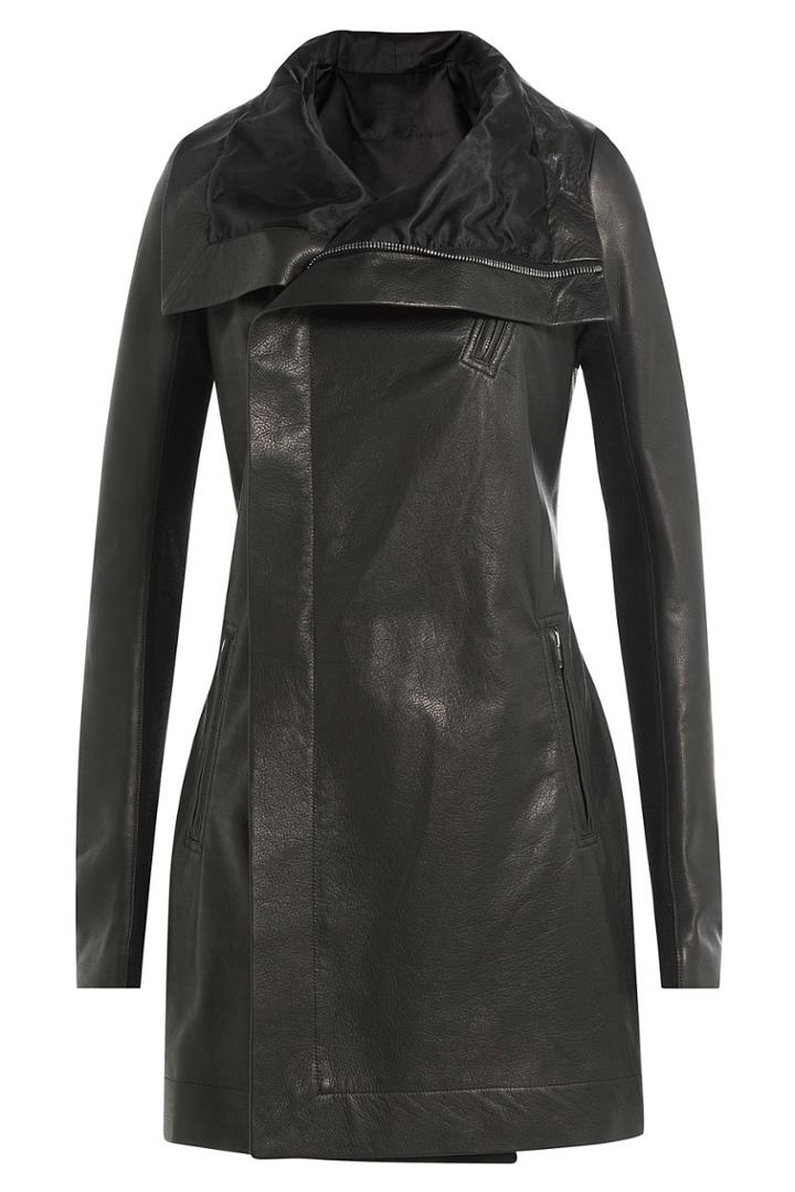 Rick Owens Rick Owens Mid-length Leather Jacket
