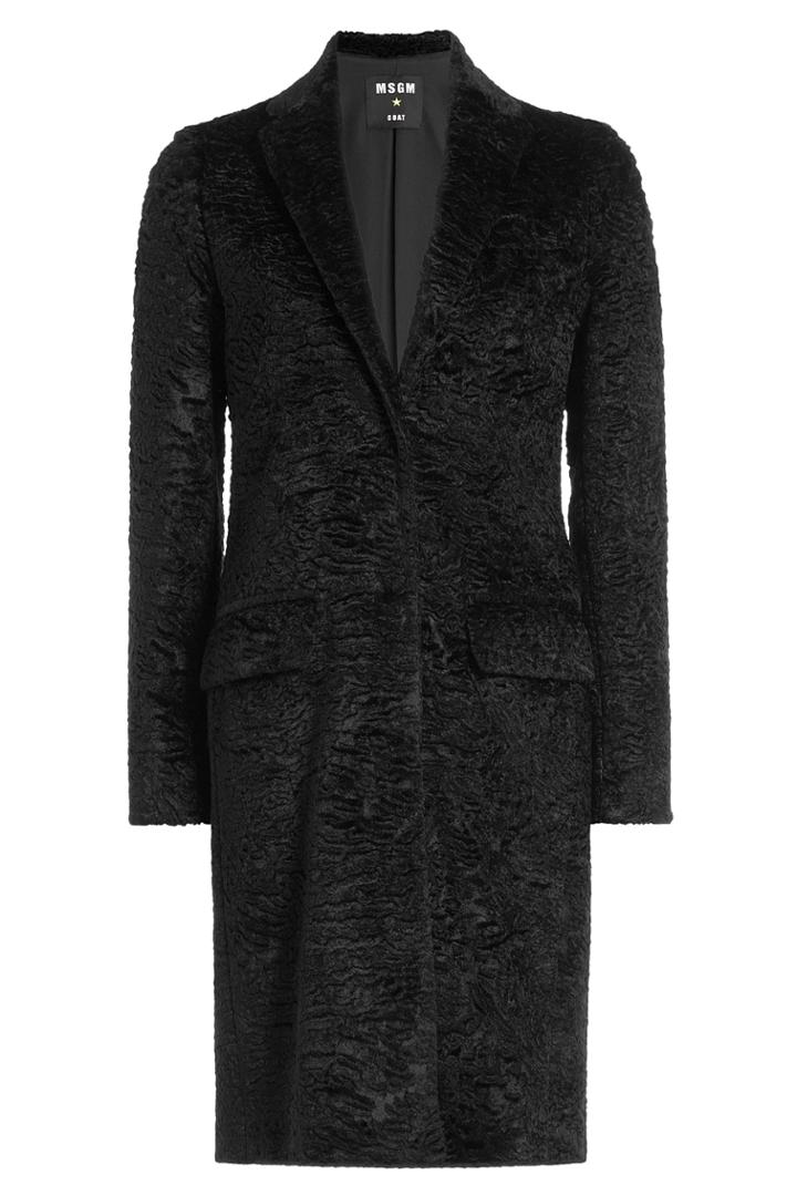 Msgm Msgm Textured Coat With Cotton - Black