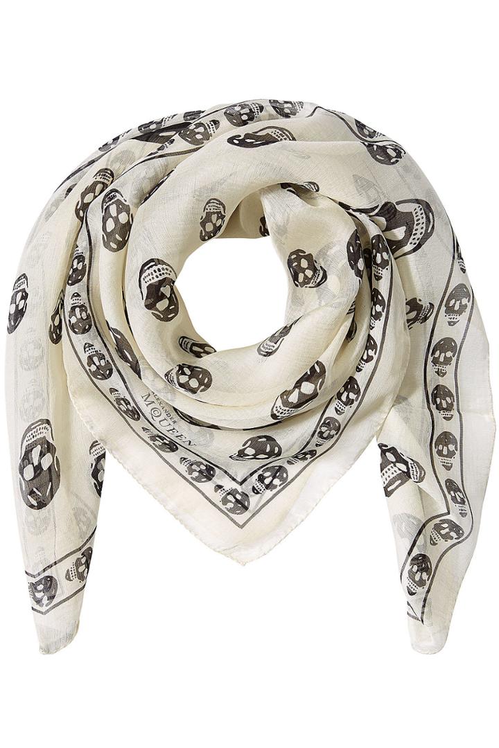 Alexander Mcqueen Alexander Mcqueen Skull Printed Silk Scarf
