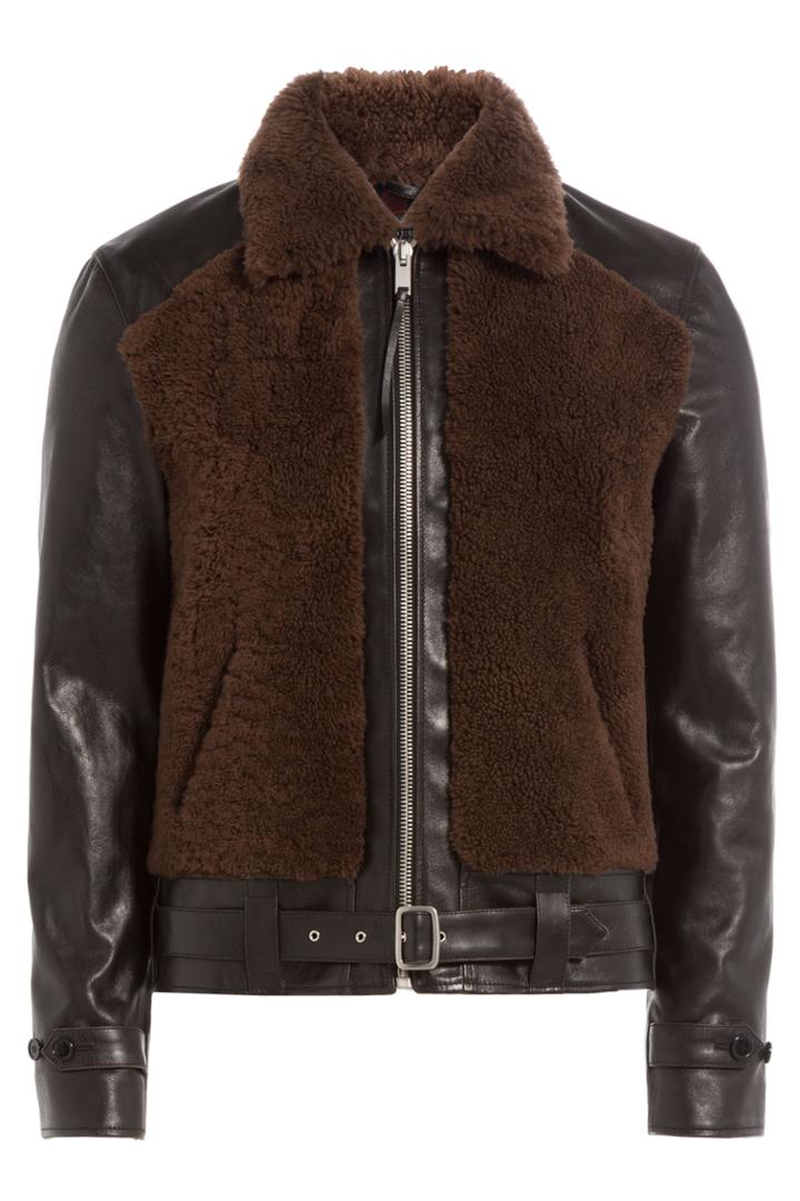 Alexander Mcqueen Alexander Mcqueen Leather Jacket With Wool - Multicolor