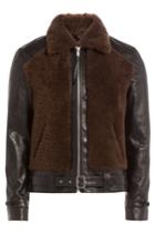 Alexander Mcqueen Alexander Mcqueen Leather Jacket With Wool - Multicolor