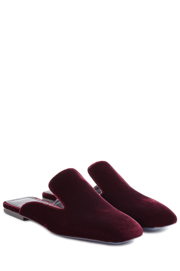 Jil Sander Jil Sander Velvet Slip-ons - Red