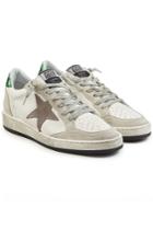 Golden Goose Deluxe Brand Golden Goose Deluxe Brand Ball Star Leather Sneakers With Suede And Glitter