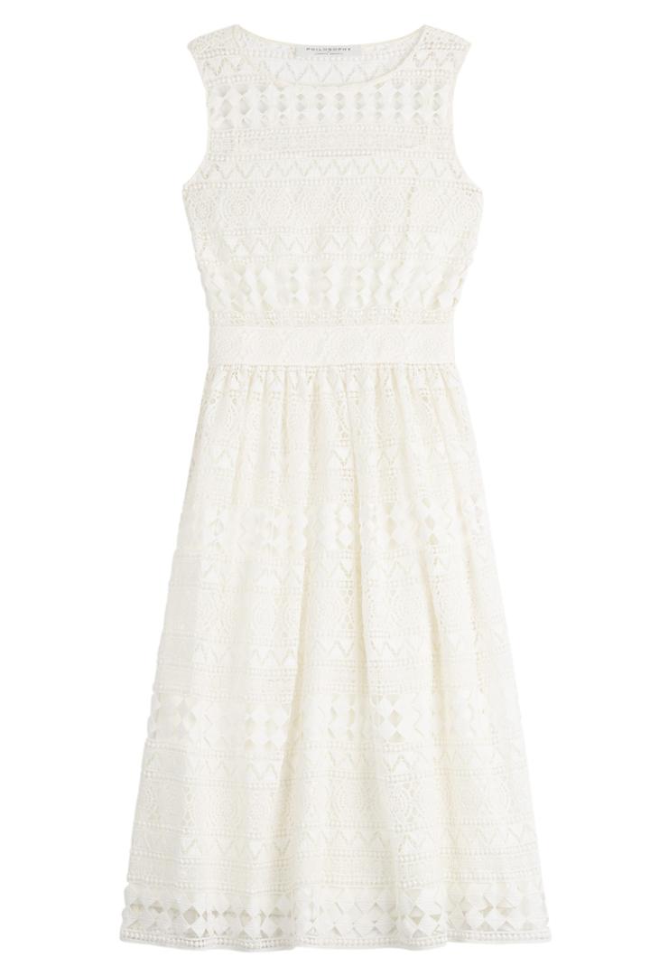 Philosophy Di Lorenzo Serafini Philosophy Di Lorenzo Serafini Crochet Lace Sheath - White