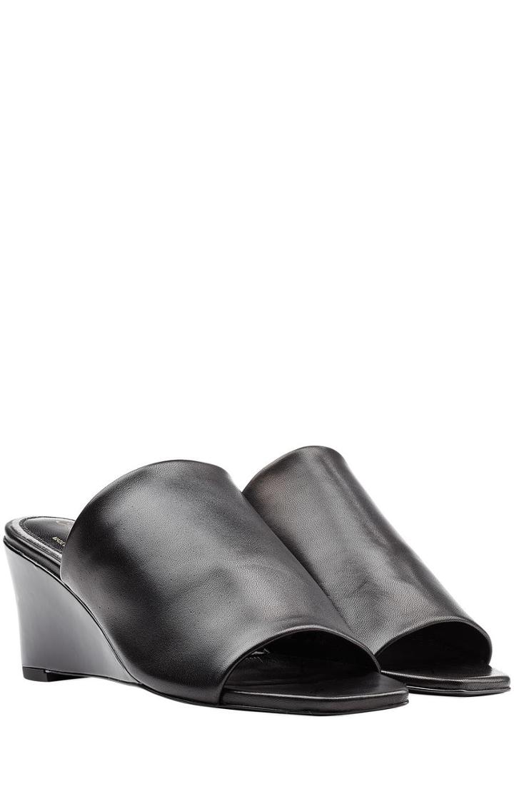 Robert Clergerie Pauline Leather Wedge Mules