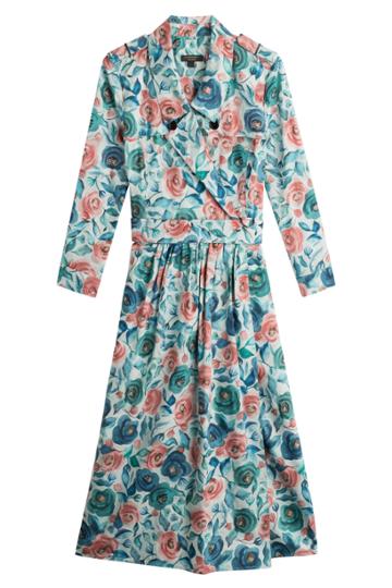 Burberry London Burberry London Printed Cotton Dress With Mulberry Silk